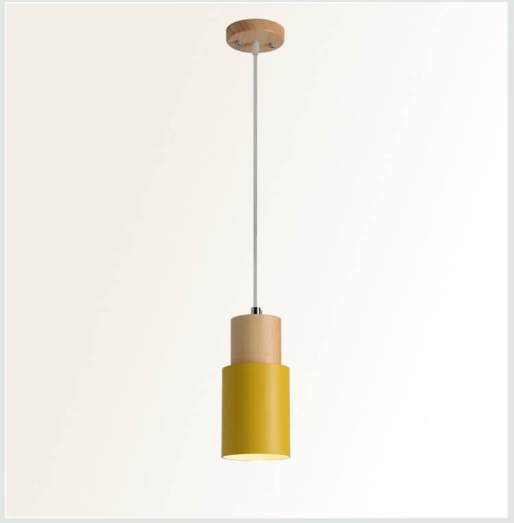 Zeralyon | Nordisk cylindrisk træ- og metalpendellampe