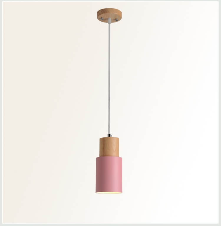 Zeralyon | Nordisk cylindrisk træ- og metalpendellampe