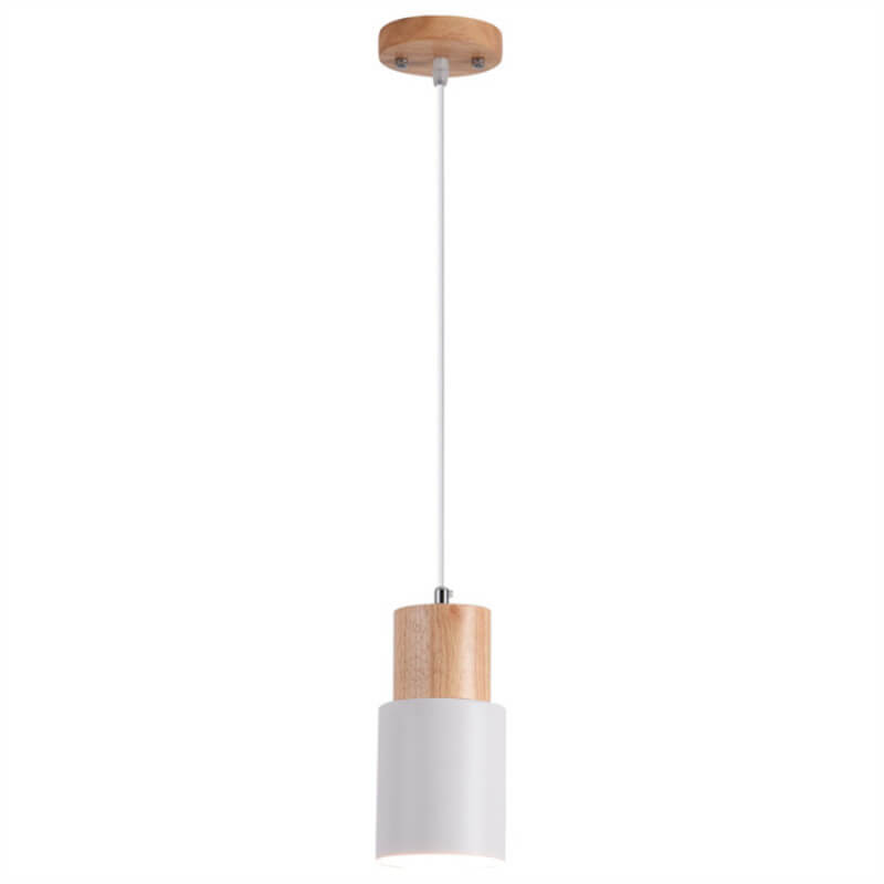 Zeralyon | Nordisk cylindrisk træ- og metalpendellampe