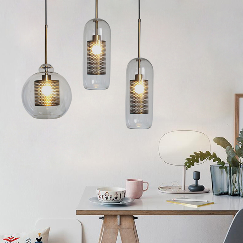 Cylura | Moderne klar glas og perforeret indre lampe pendellampe