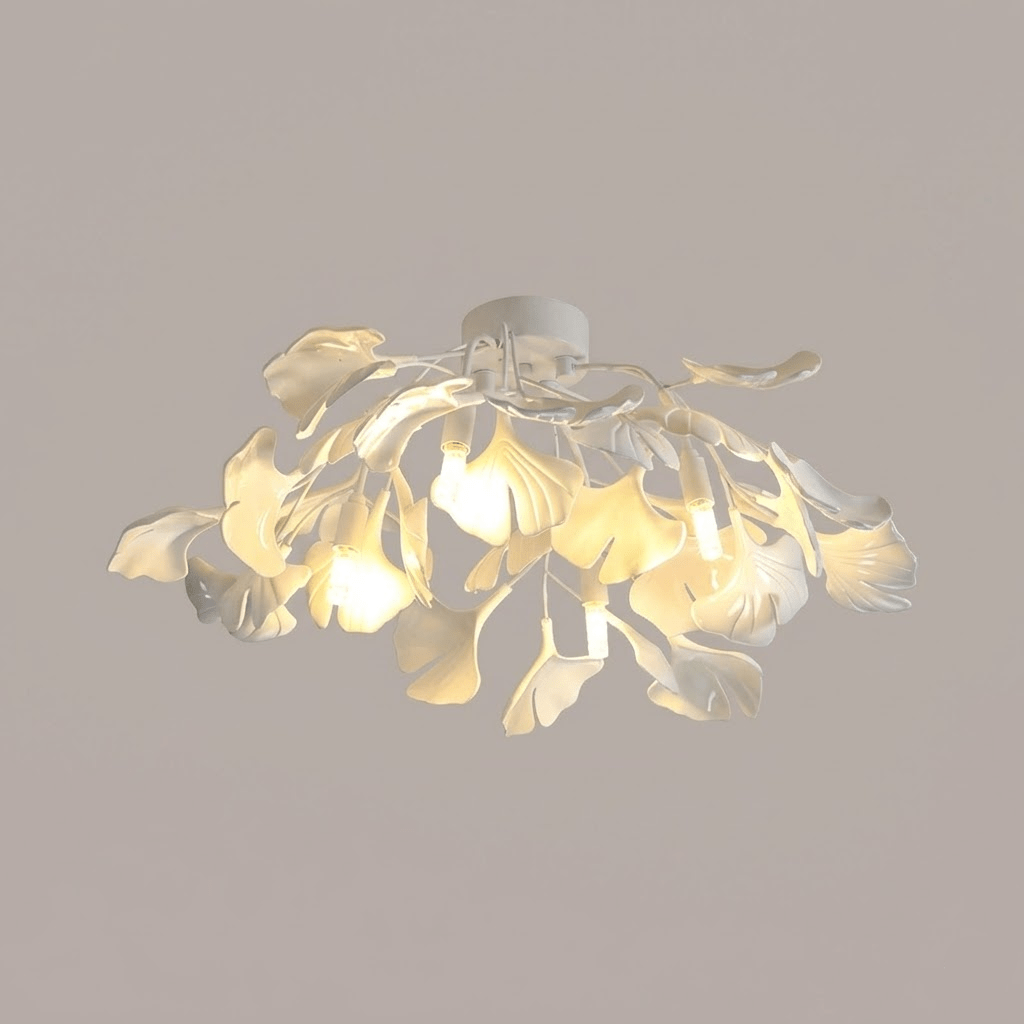 Zephryon | Botanisk keramisk bladklynge loftslampe  