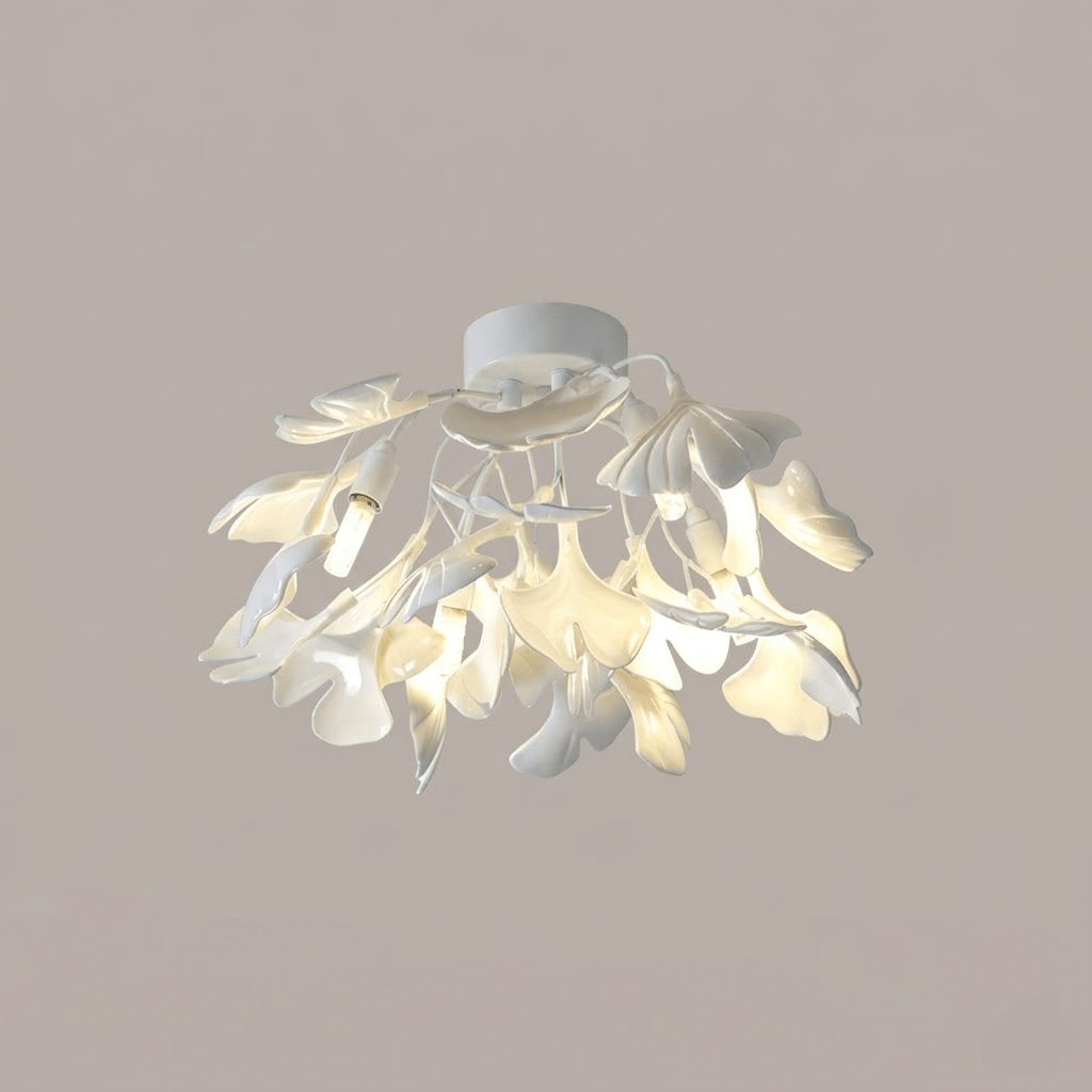 Zephryon | Botanisk keramisk bladklynge loftslampe  