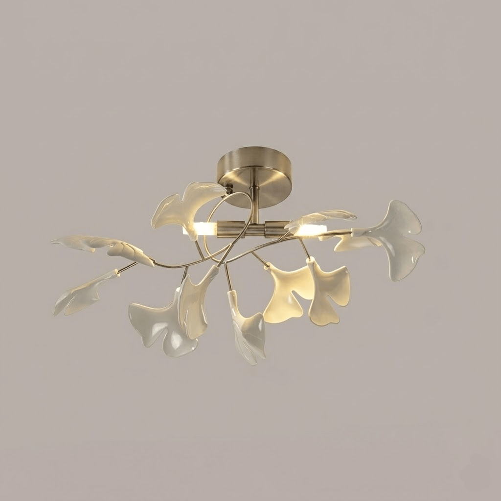 Zephryon | Botanisk keramisk bladklynge loftslampe  