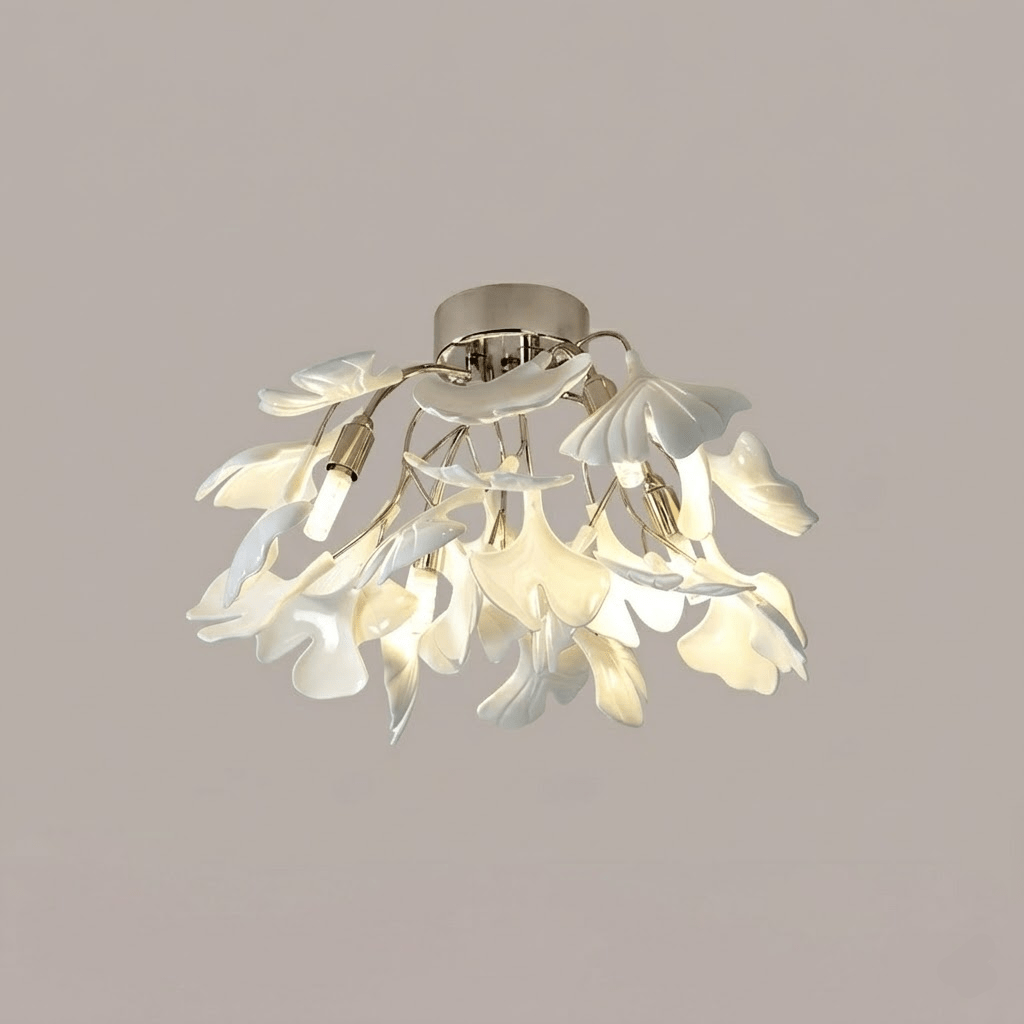 Zephryon | Botanisk keramisk bladklynge loftslampe  