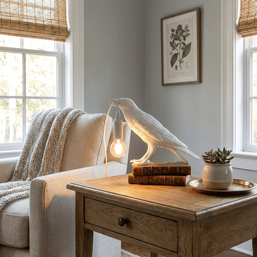 Bristhow | Gotisk Skulpturel Fuglekrage Bordlampe