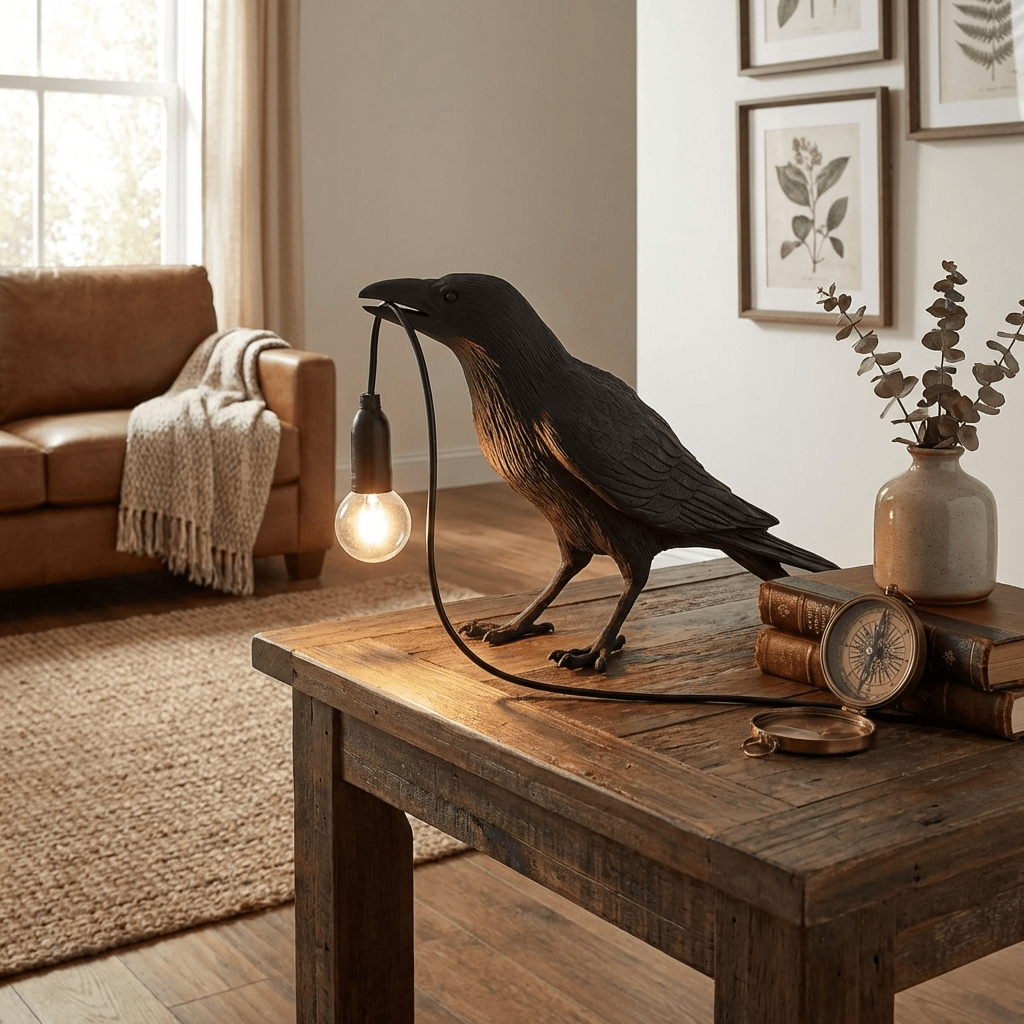 Bristhow | Gotisk Skulpturel Fuglekrage Bordlampe