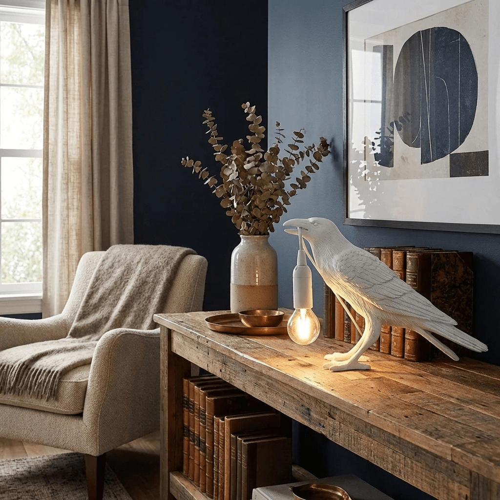 Bristhow | Gotisk Skulpturel Fuglekrage Bordlampe