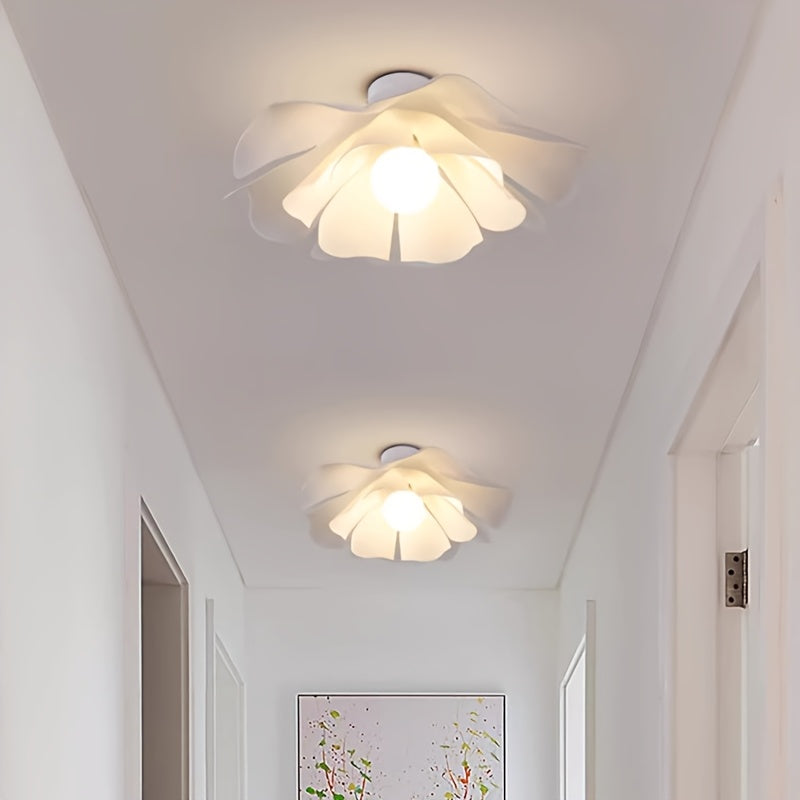 Skulptureret rosenblad blomst semi-indbygningsloftlampe