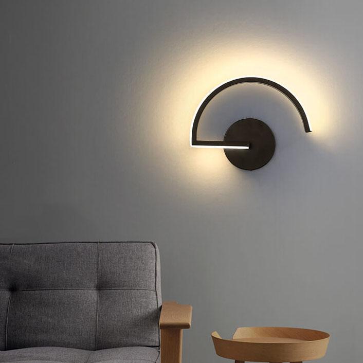 Buet bue silhuet minimalistisk halo glød væglampe