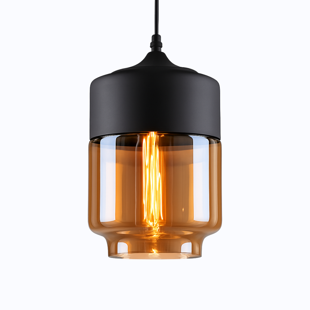 Verphine | Moderne industriel glas- og metalloftslampe