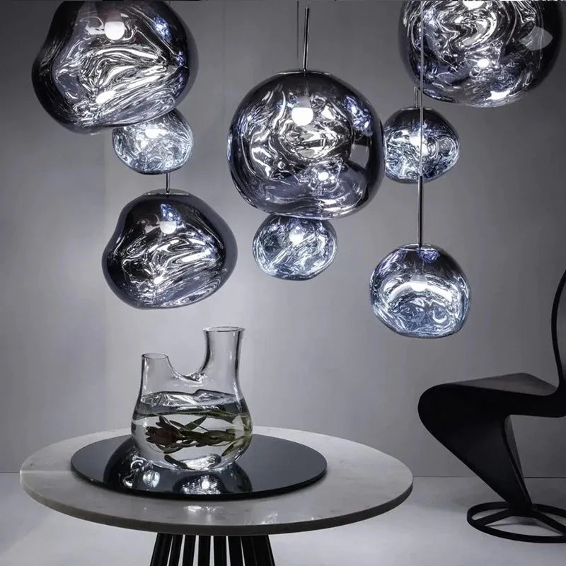 Zora | Moderne abstrakt smeltet glas gennemsigtig pendellampe