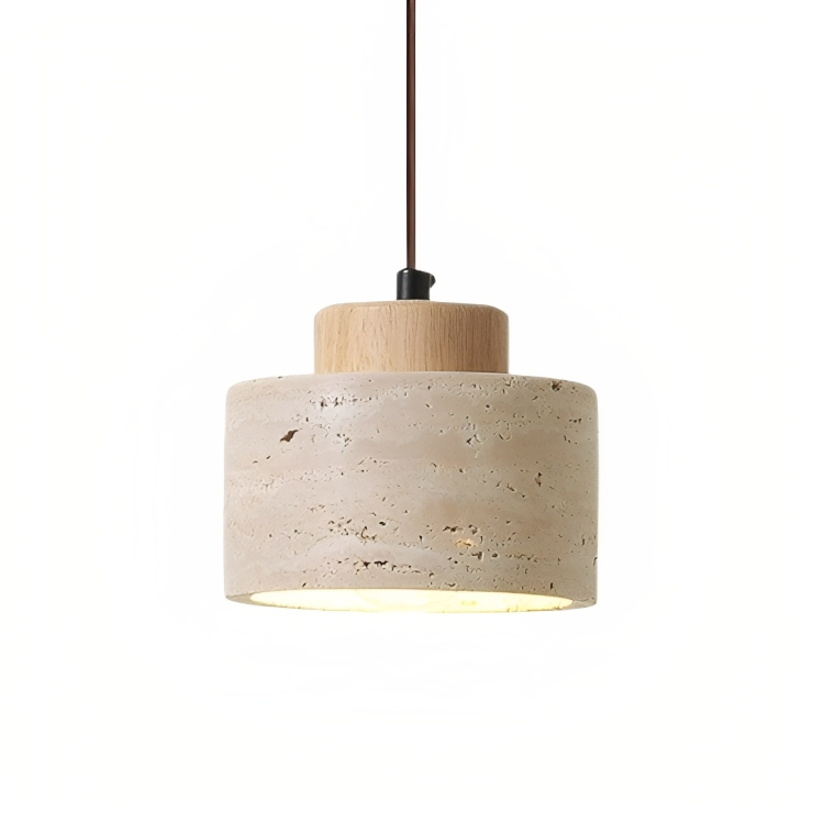 Lithos | Minimalistisk cylinder travertinsten pendel
