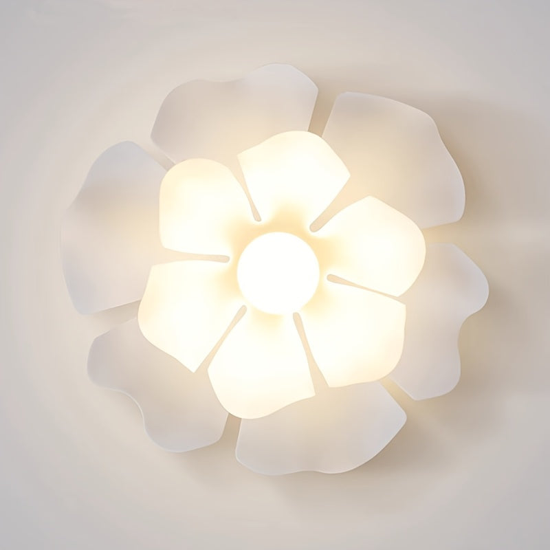 Skulptureret rosenblad blomst semi-indbygningsloftlampe