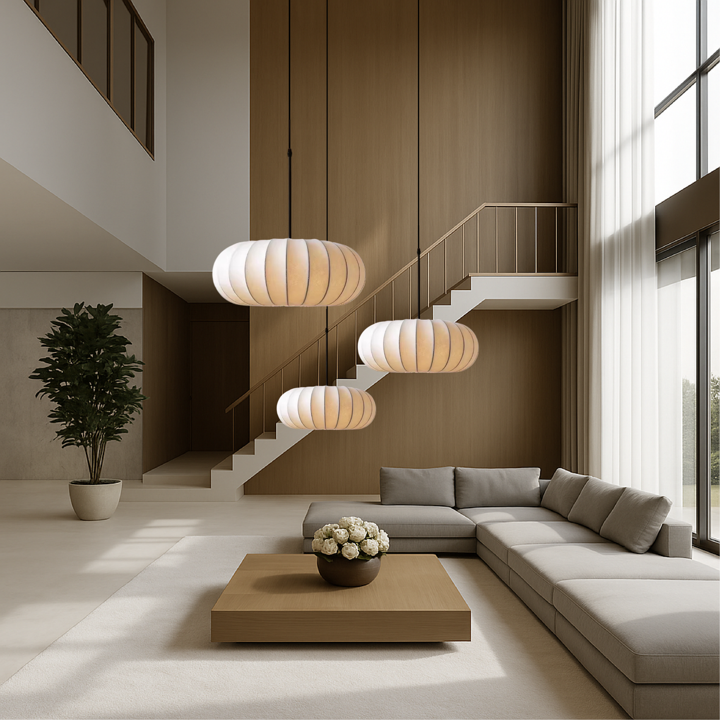 Serica | Wabi Sabi ribbet oval pendellampe