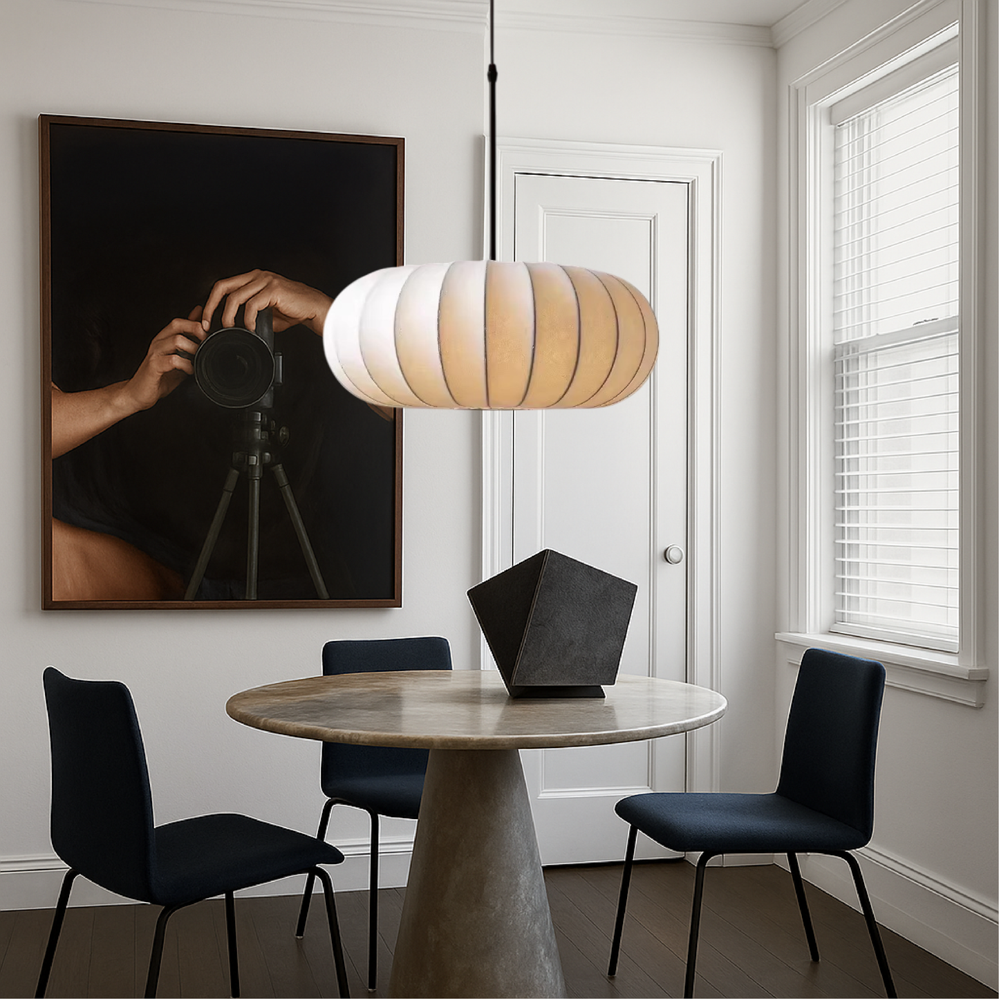 Serica | Wabi Sabi ribbet oval pendellampe