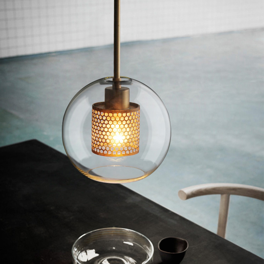 Cylura | Moderne klar glas og perforeret indre lampe pendellampe