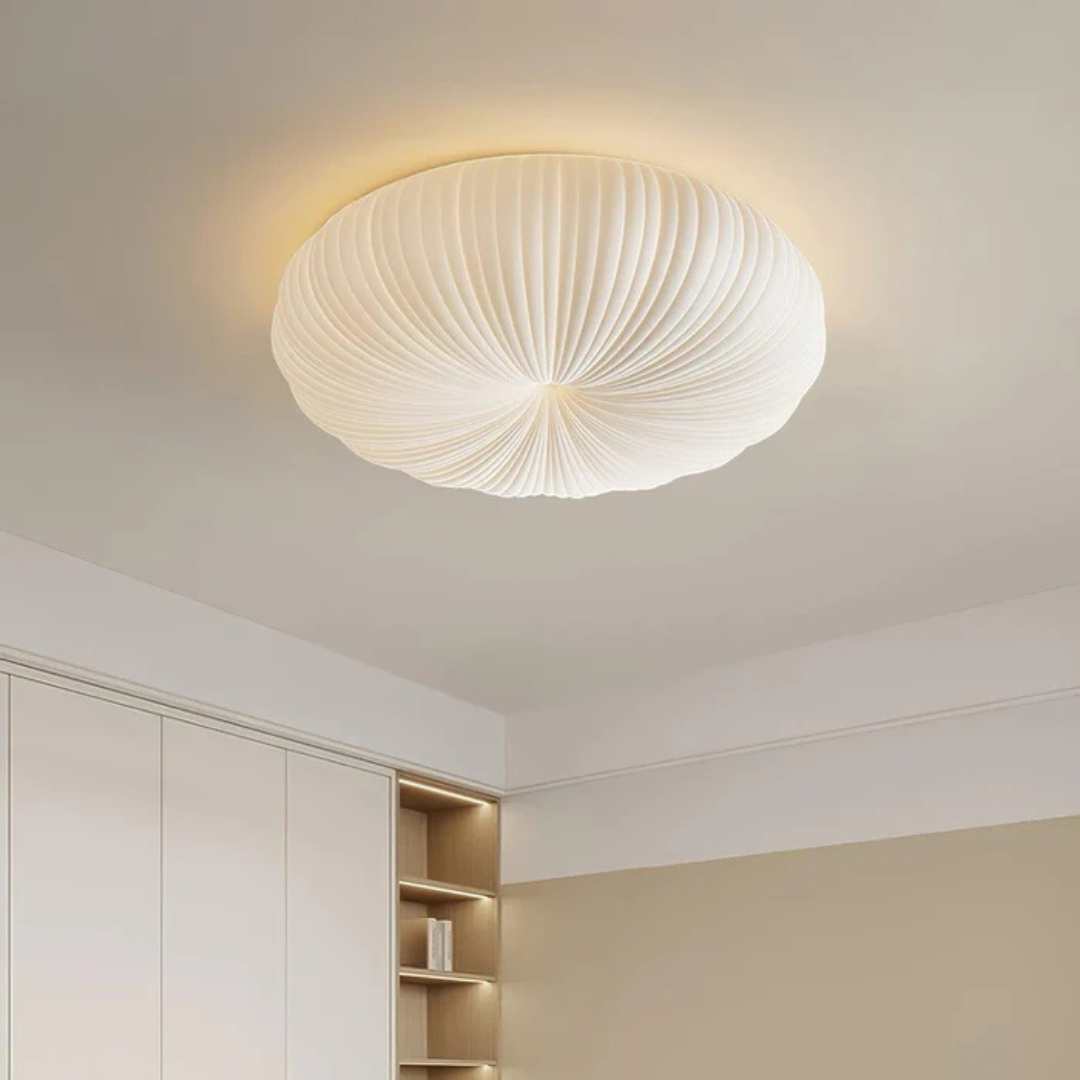 Plisseret akryl skulpturel indbygningsloftlampe