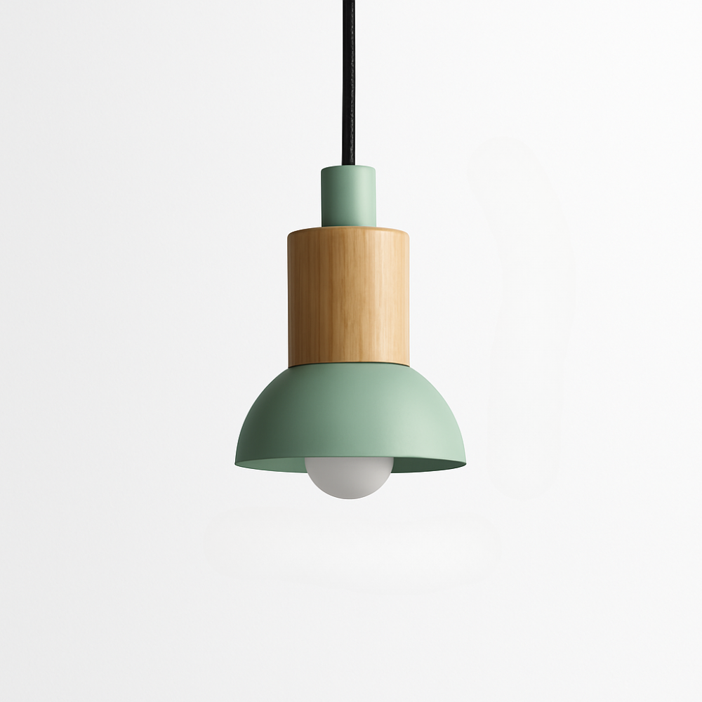Briventa | Nordisk geometrisk træ- og metal moderne pendel loftslampe