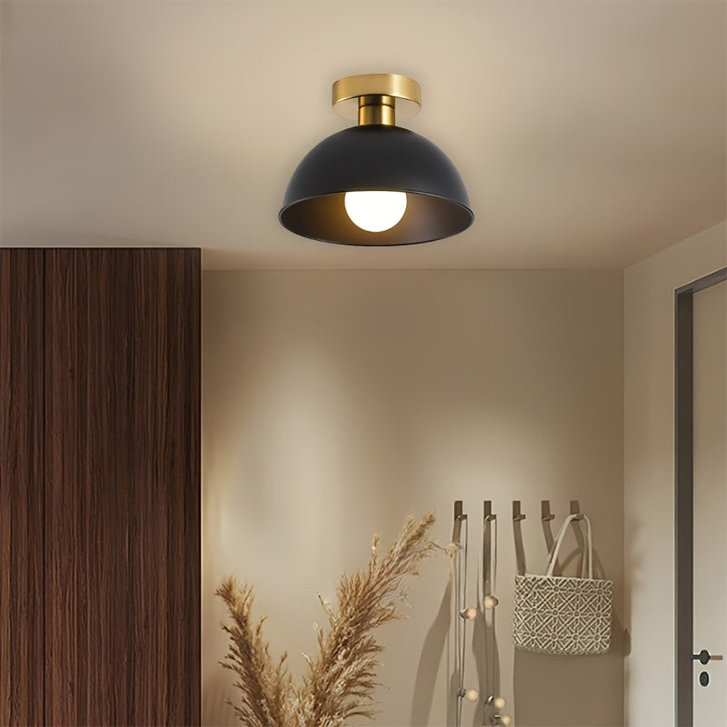 Minimalistisk mat metal kuppel semi-indbygningsloftlampe