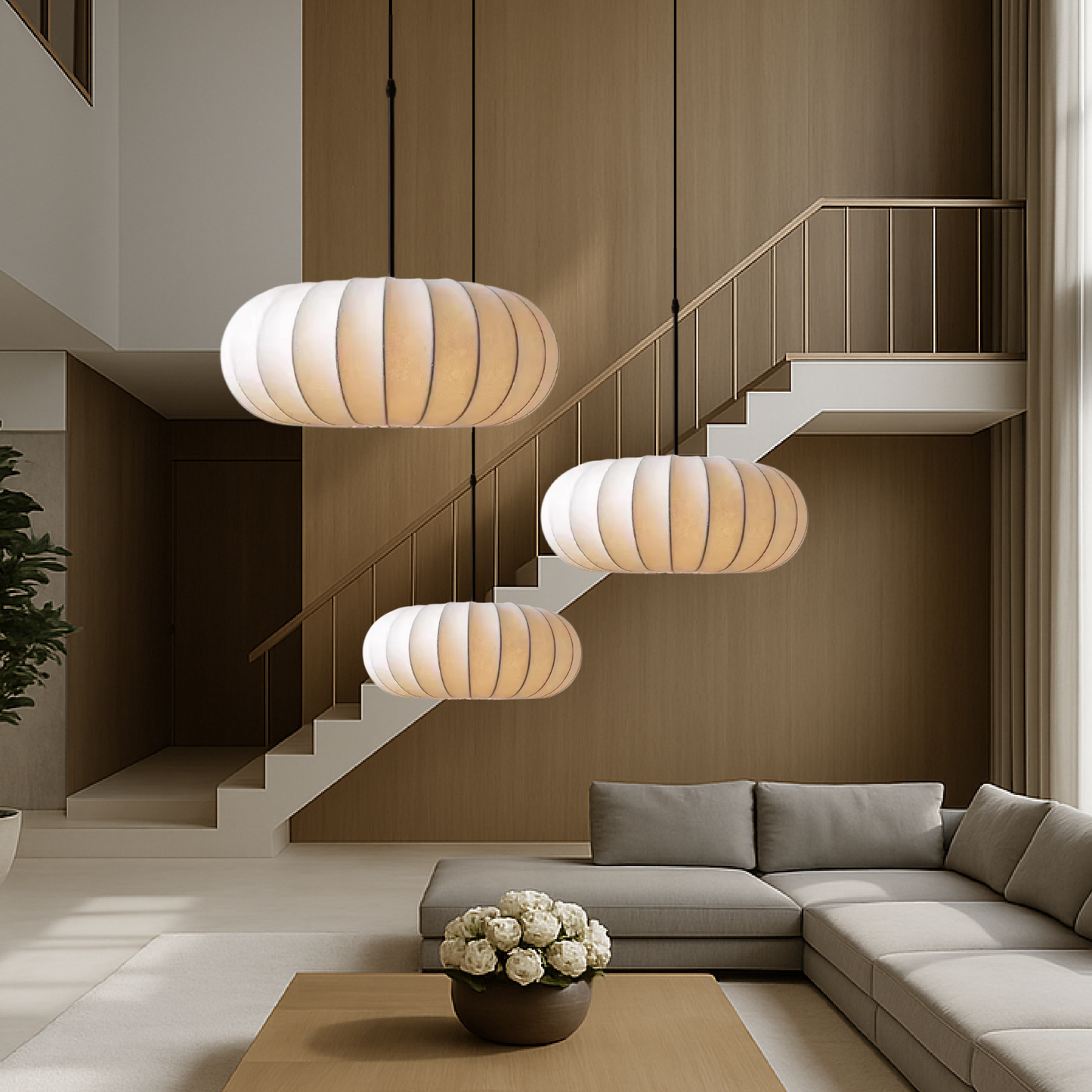 Serica | Wabi Sabi ribbet oval pendellampe