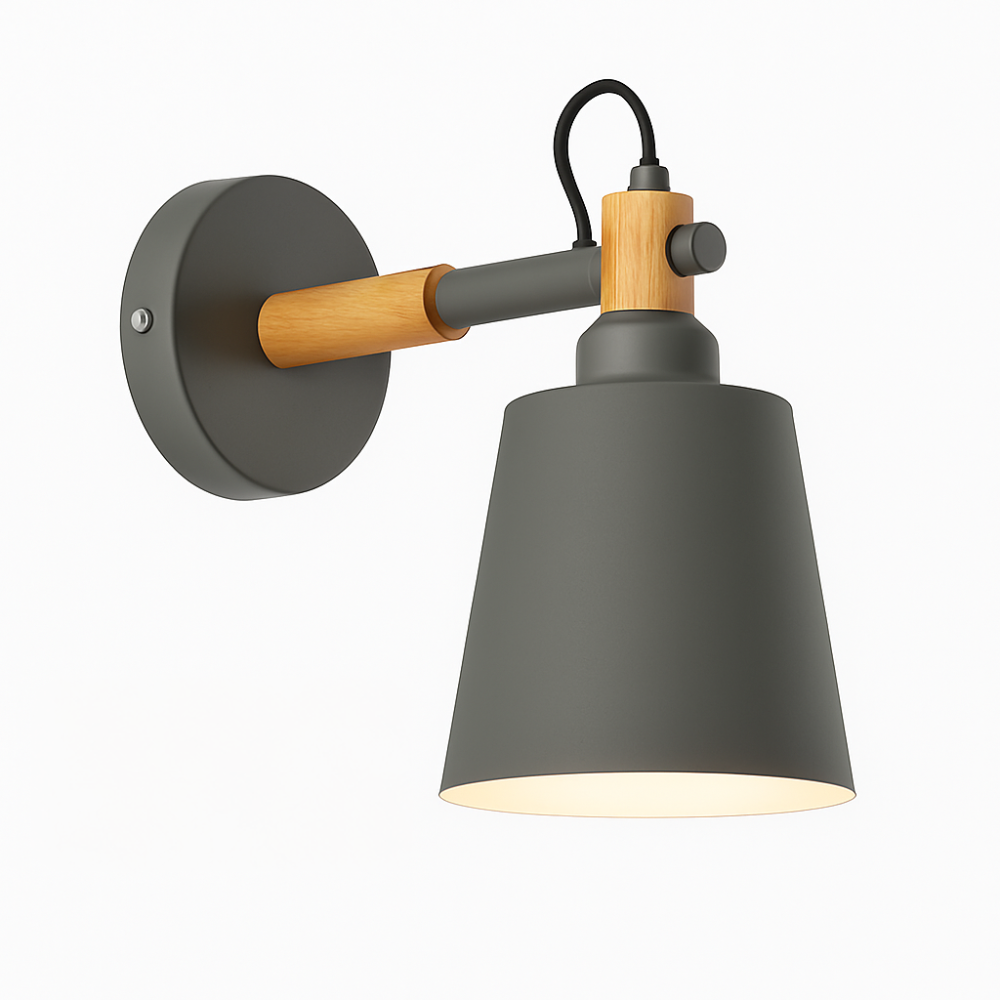 Vyrindo | Moderne nordisk LED træ- og metalvæglampe