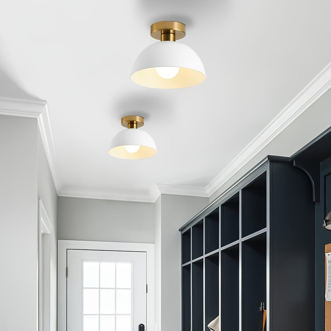 Minimalistisk mat metal kuppel semi-indbygningsloftlampe