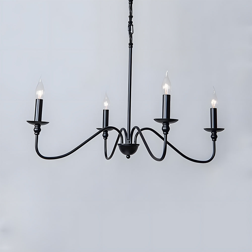 Virona | Moderne sort lysestage-stil buet arm lysekrone
