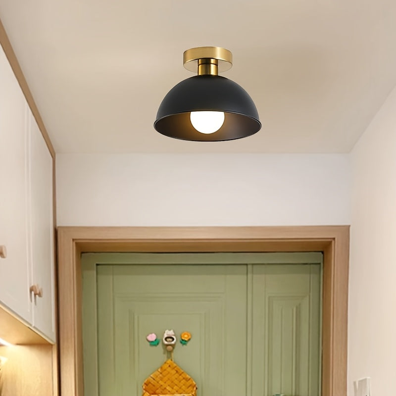 Minimalistisk mat metal kuppel semi-indbygningsloftlampe