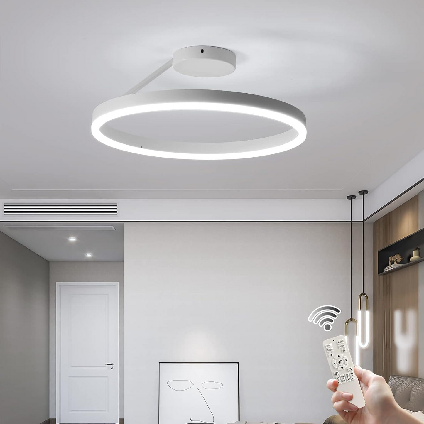 Aeris | Nordisk cirkulær metal flush mount loftslampe