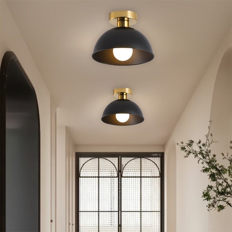 Minimalistisk mat metal kuppel semi-indbygningsloftlampe