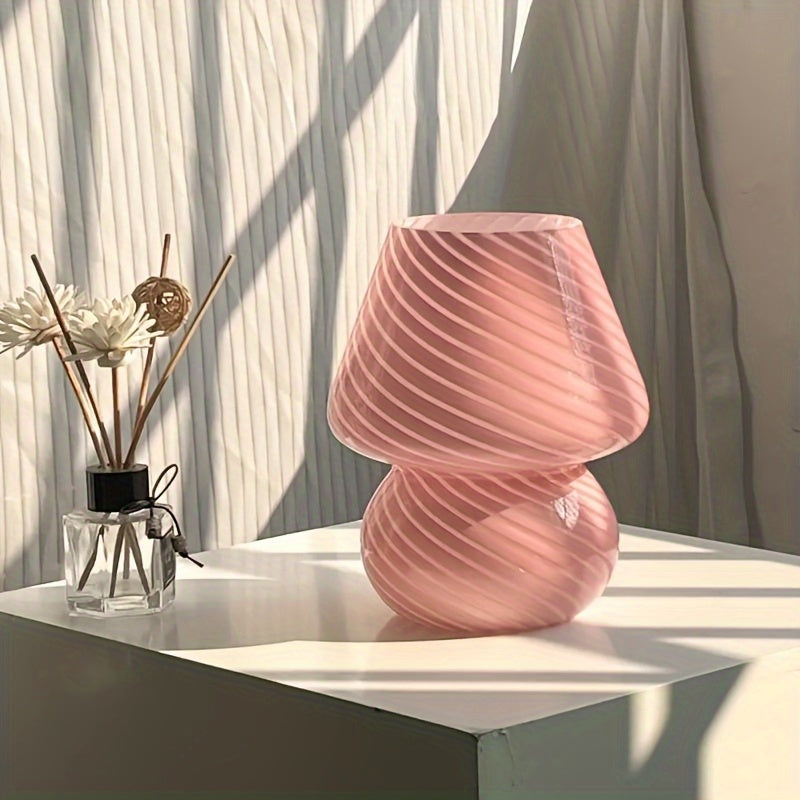 Snoet Kunstglas Svampe Dæmpbar Bordlampe