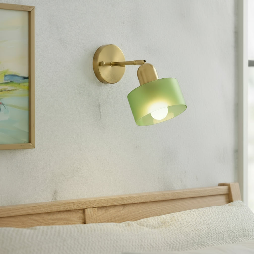 Cromia | Minimalistisk cylinder Bauhaus farvet glas væglampe