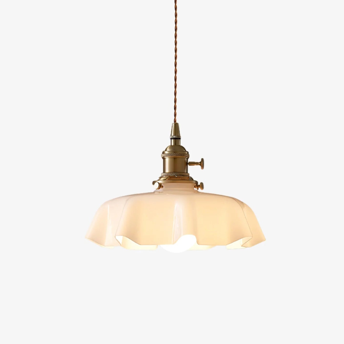Kelvarna | Vintage plisseret glas fløjl pendellampe