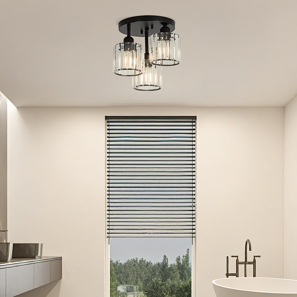 Luminera | Elegant krystalglas semi-flush loftslampe