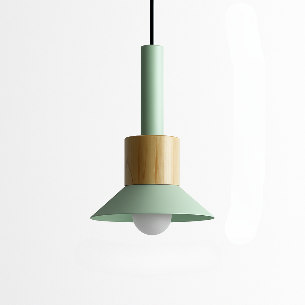 Briventa | Nordisk geometrisk træ- og metal moderne pendel loftslampe