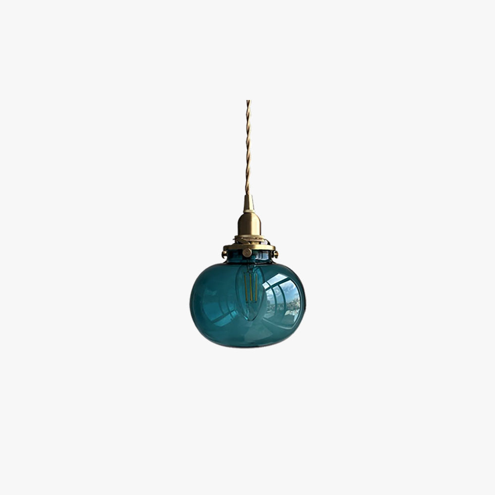 Pythos | Vintage græskar glas ribbet LED pendel