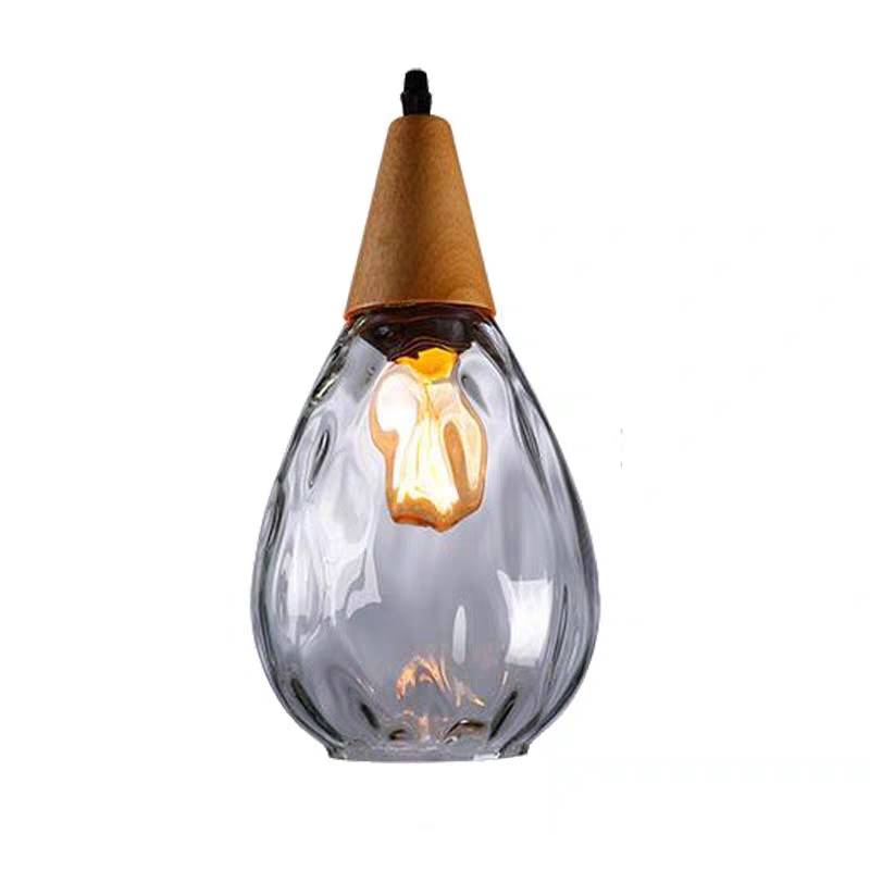 Niris| Minimalistisk dråbeformet tekstureret glas pendellampe