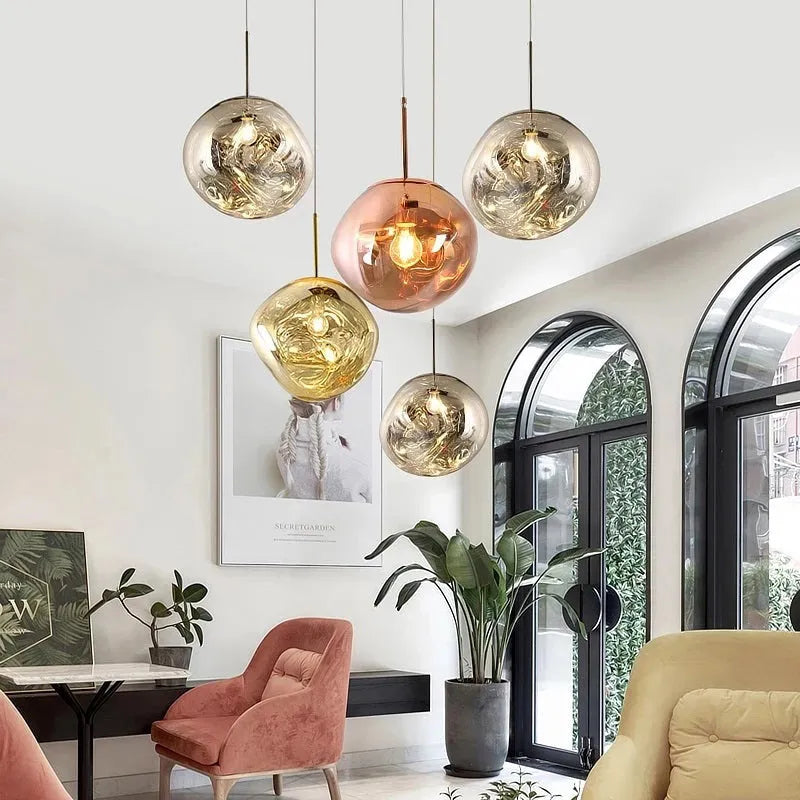 Zora | Moderne abstrakt smeltet glas gennemsigtig pendellampe
