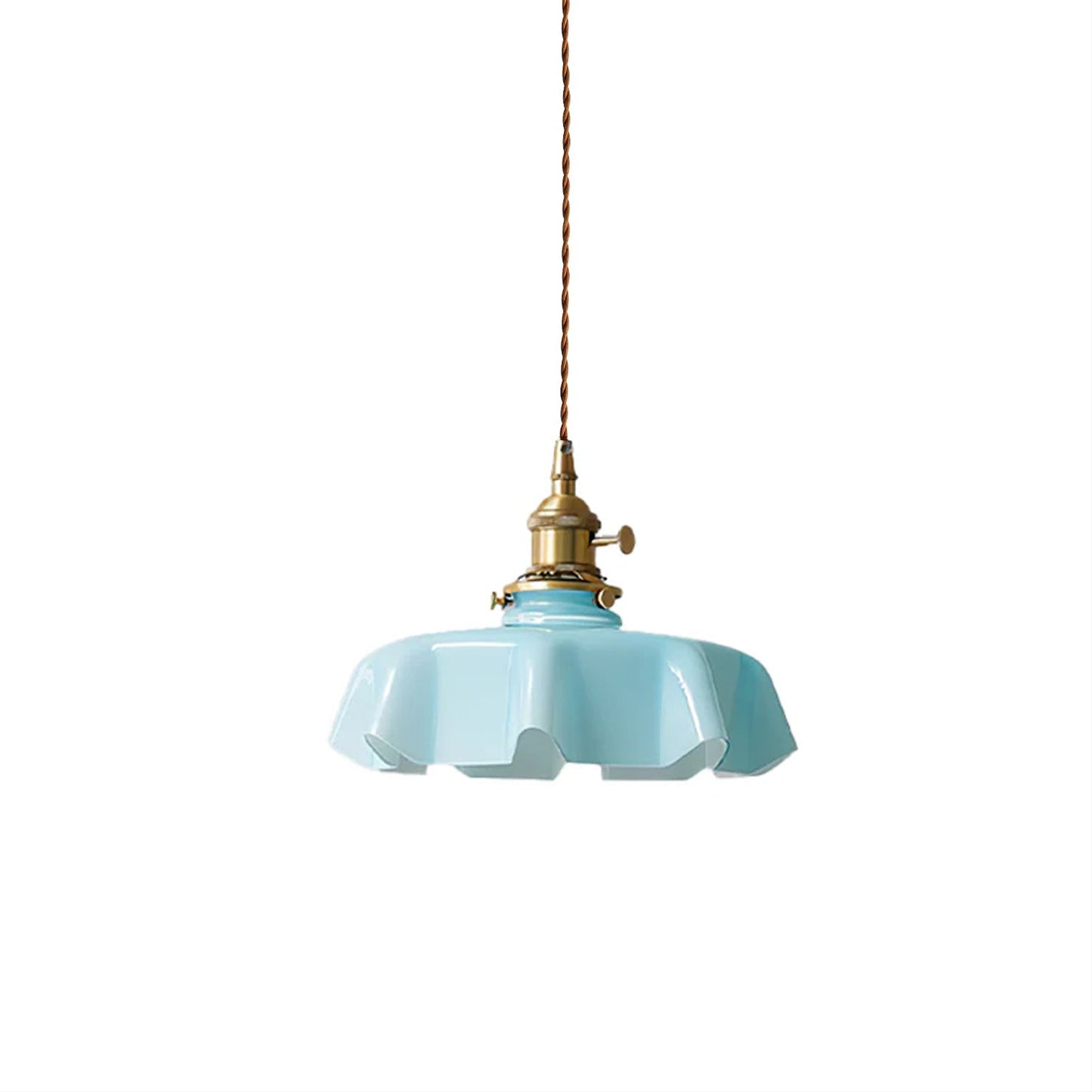 Kelvarna | Vintage plisseret glas fløjl pendellampe