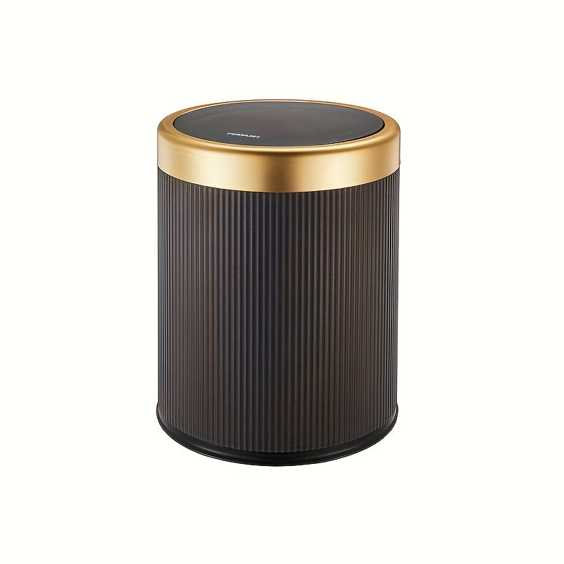 Elegant oval affaldsspand med pulverlakeret tryk-top og dobbelt indvendig spand