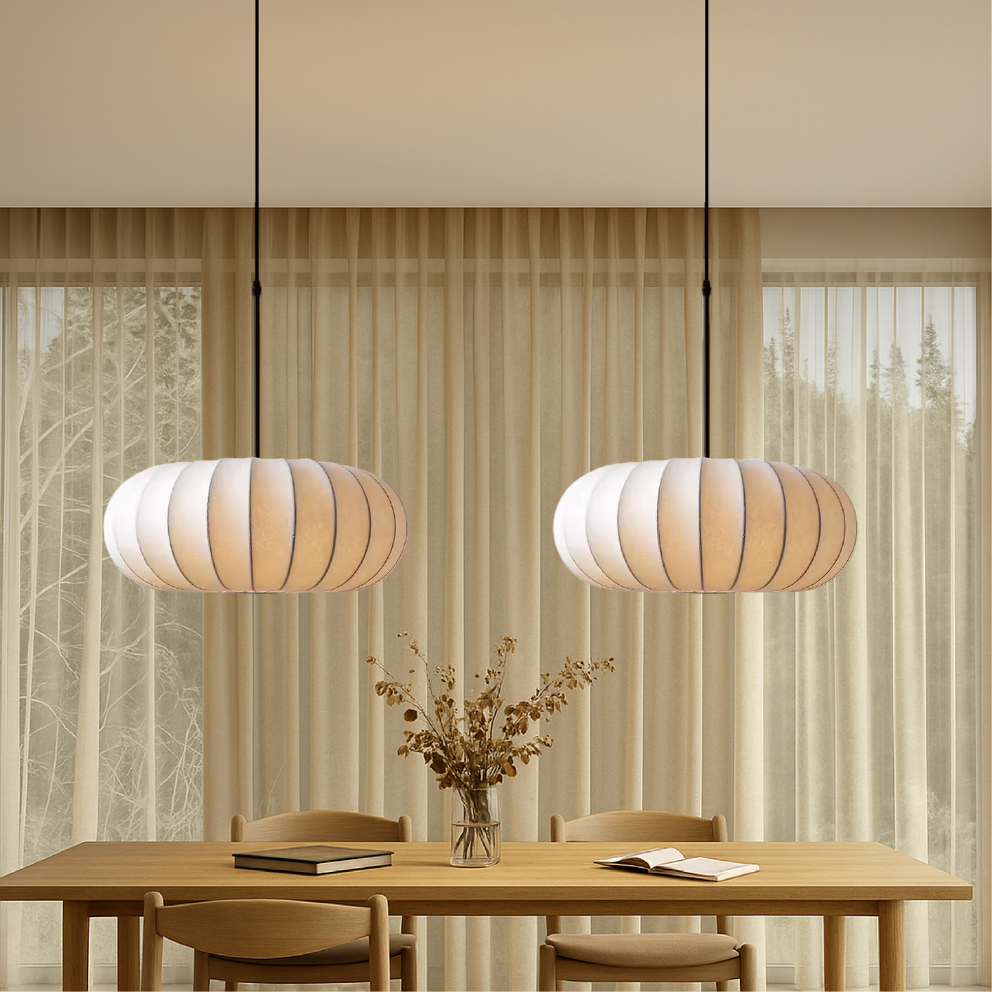 Serica | Wabi Sabi ribbet oval pendellampe