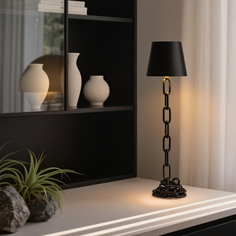 Skulpturel kædeled industriel genopladelig touch-kontrol bordlampe