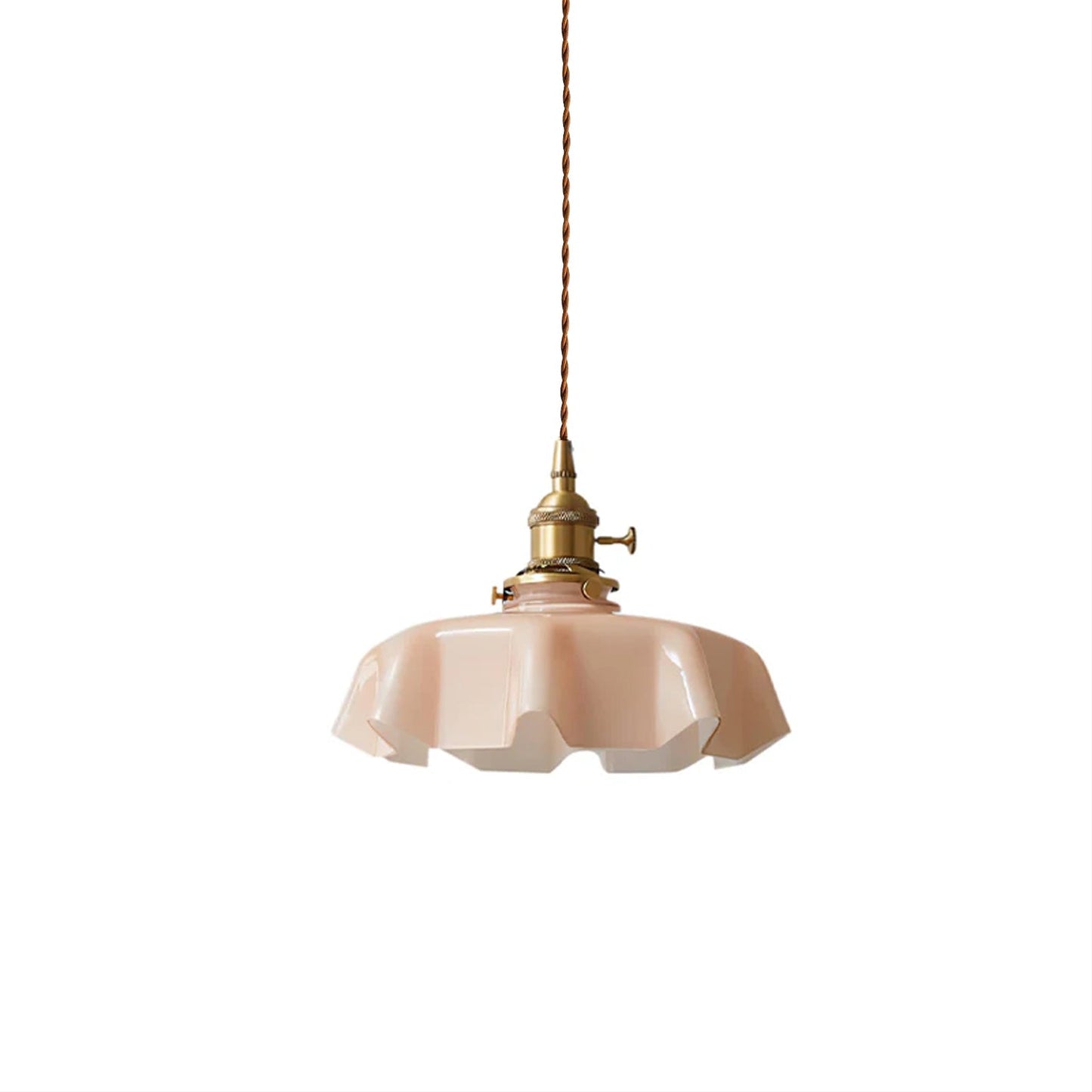 Kelvarna | Vintage plisseret glas fløjl pendellampe