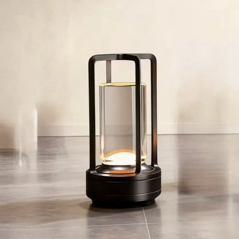 Moderne cylinder metalramme touch-kontrol bordlampe