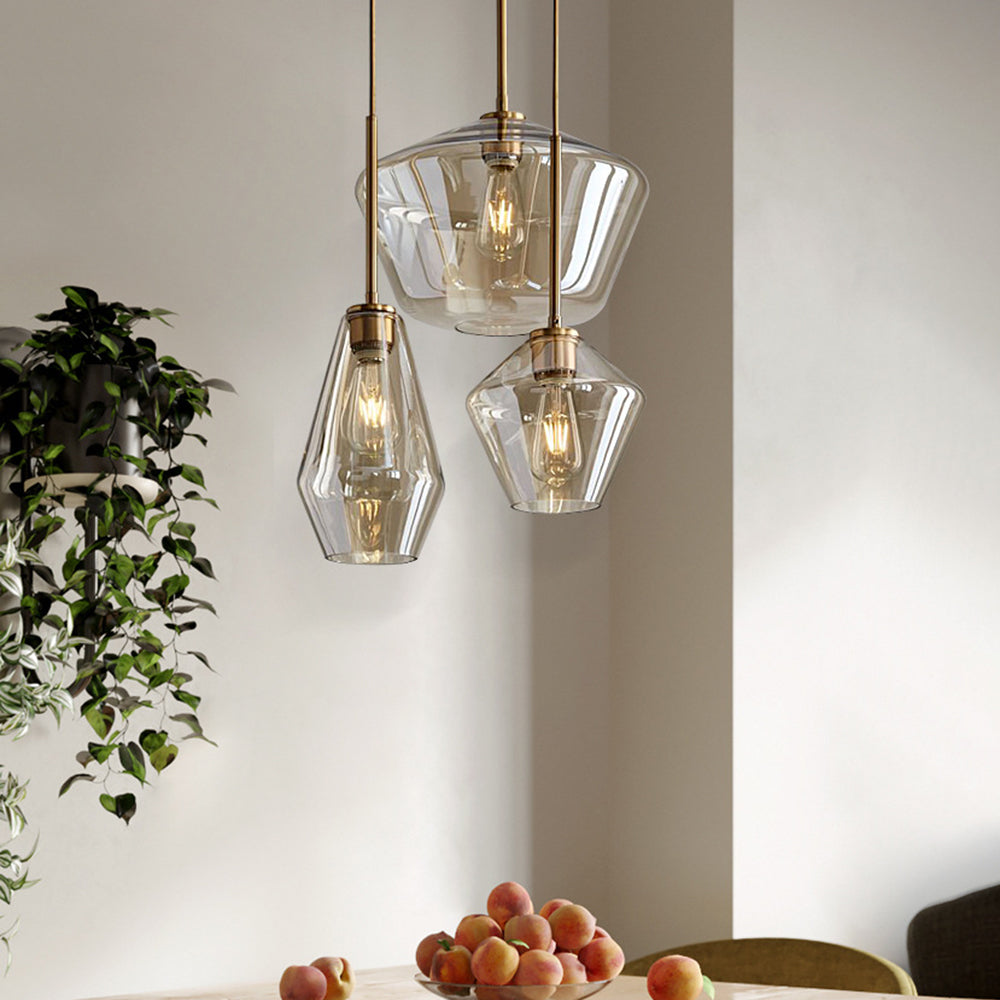 Niris| Nordisk diamantformet geometrisk glas pendellampe