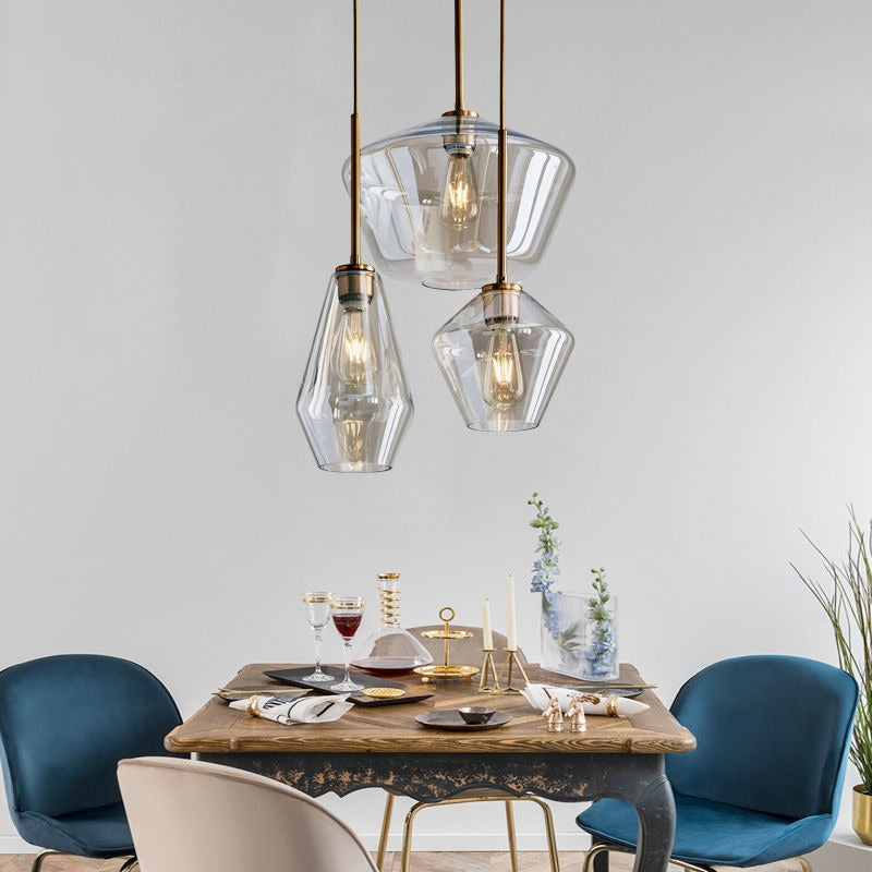 Niris| Nordisk diamantformet geometrisk glas pendellampe