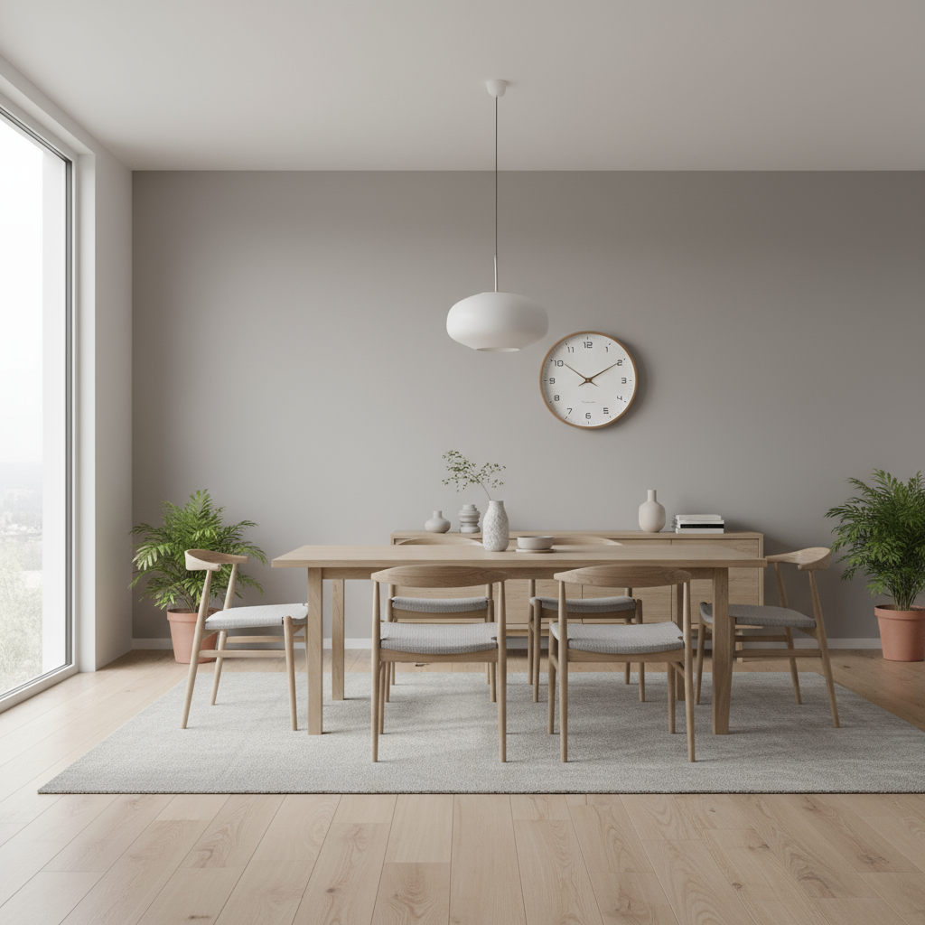 Nordisk minimalistisk træramme stille kvarts vægur