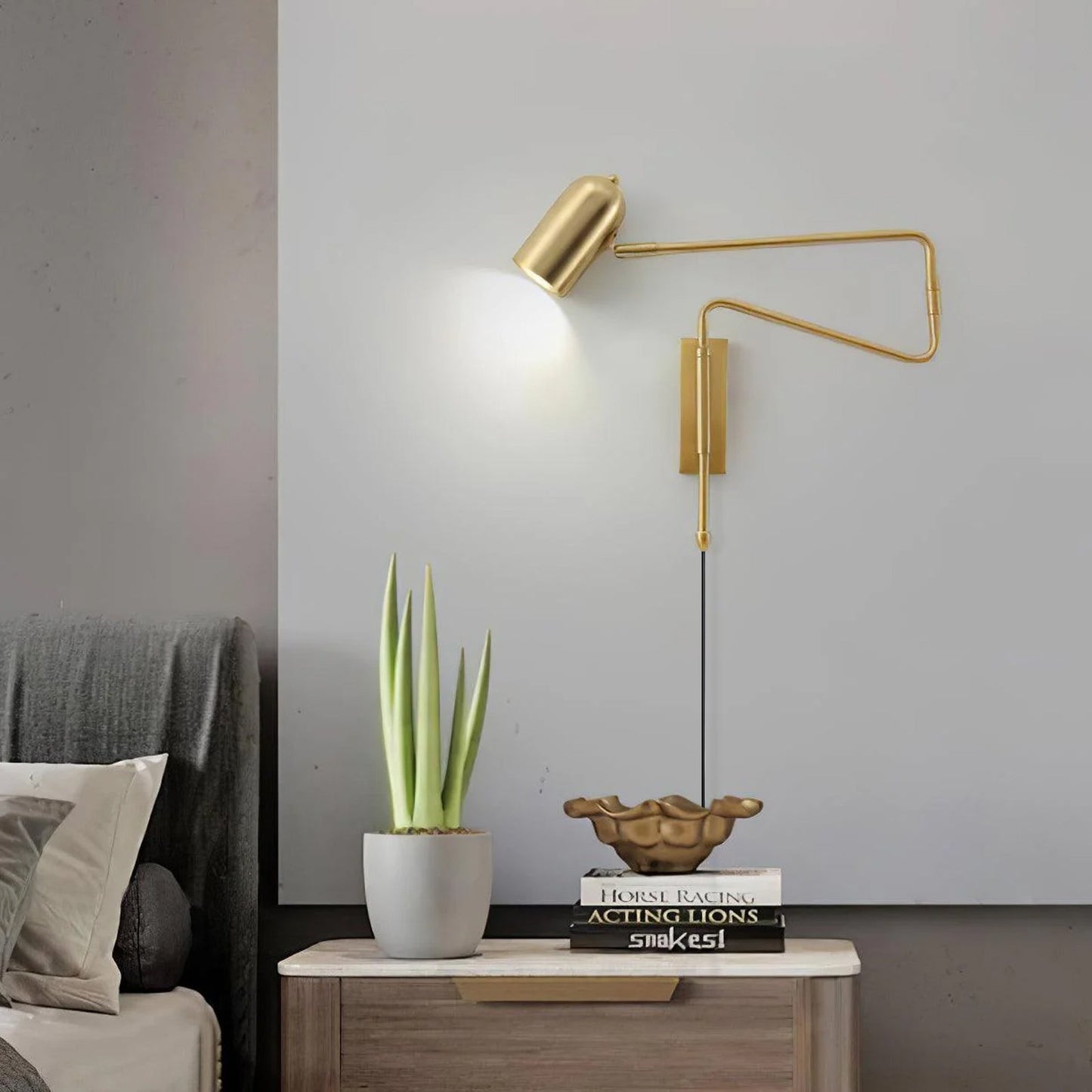 Kelsigore | Minimalistisk svingarm roterbar geometrisk funktionel væglampe  