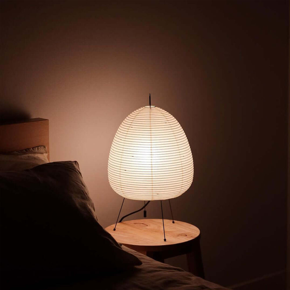 Kryntaleo | Japansk Ribbede Bambus Silhuet Oriental Accent Bordlampe