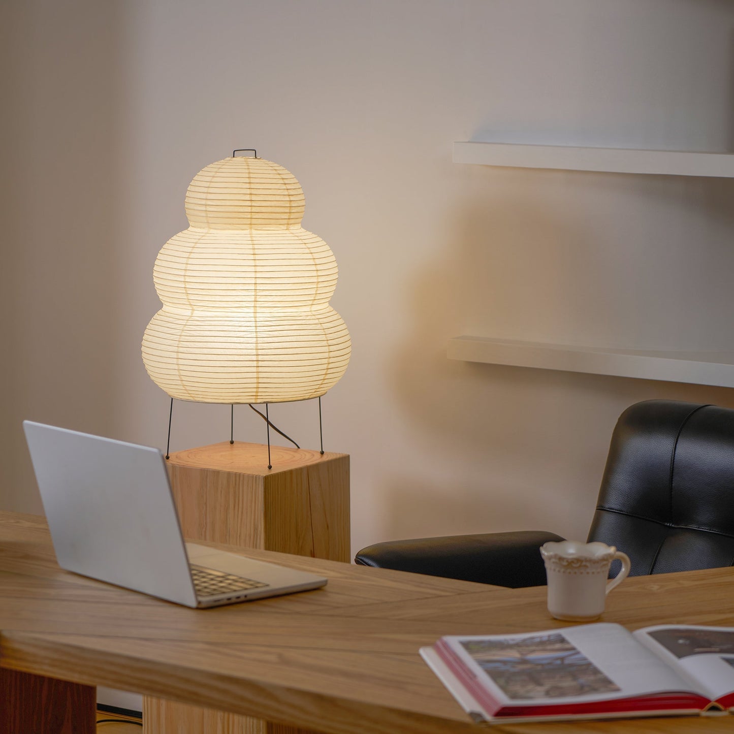 Kryntaleo | Japansk Ribbede Bambus Silhuet Oriental Accent Bordlampe